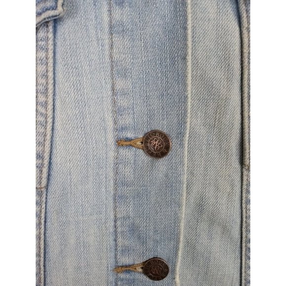 Rock & Republic Womens Jean Jacket Hitchhiker‎ Denim Blue Studded Pockets M - Picture 7 of 10